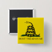 ガッズデン国旗(踏み付けない) (蛇の旗) 缶バッジ (正面&裏面)