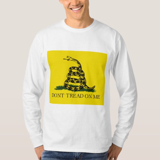 ガッズデン国旗（踏み付けない） （蛇の旗） Tシャツ (正面)