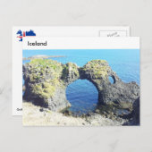 ガットクレトゥル石の拱門、アルナルスタピ、アイスランド ポストカード (正面/裏面)