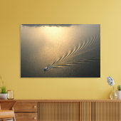 ガトゥンパナマ湖のボートの空中画像 キャンバスプリント (インサイチュ (リビング))