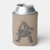 ガトリング銃を持つサムライ戦士 缶クーラー (缶正面)