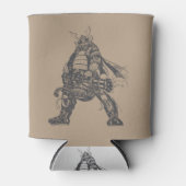 ガトリング銃を持つサムライ戦士 缶クーラー (正面)