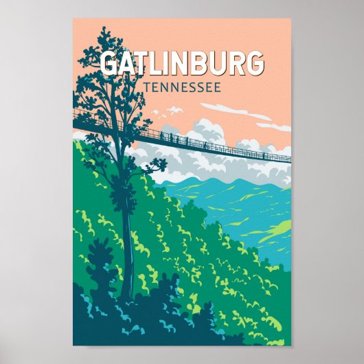 ガトリンバーグテネシーイラストレーショントラベルアート ポスター (正面)