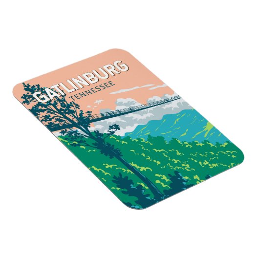 ガトリンバーグテネシーイラストレーショントラベルアート マグネット (右側)