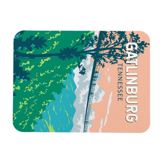 ガトリンバーグテネシーイラストレーショントラベルアート マグネット (横)