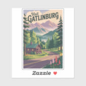 ガトリンバーグテネシーキャビントラベルアートヴィンテージ シール (シート)