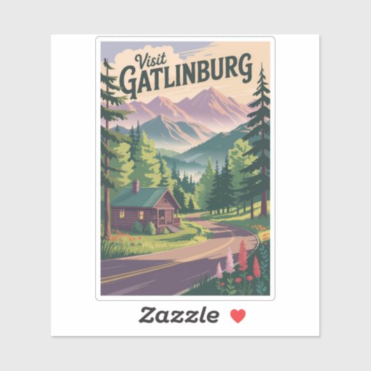 ガトリンバーグテネシーキャビントラベルアートヴィンテージ シール (シート)