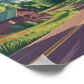 ガトリンバーグテネシーキャビントラベルアートヴィンテージ ポスター (角)