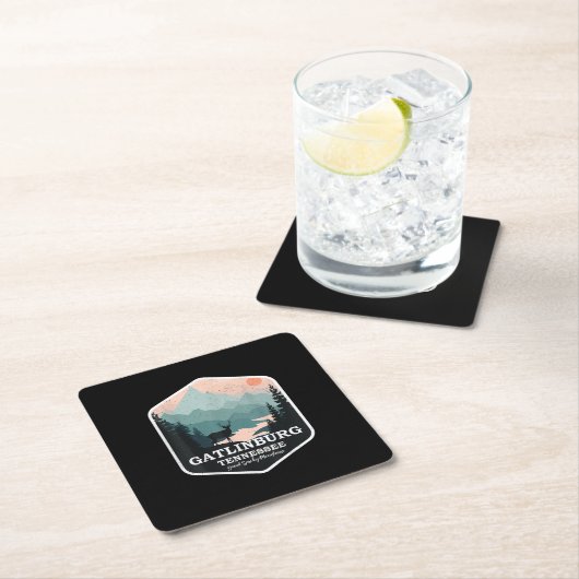ガトリンバーグテネシースモ素晴らしーキーマウンテンハイキング スクエアペーパーコースター (インサイチュ)