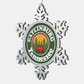 ガトリンバーグテネシー素晴らしスモーキーマウンテンズスモッキー スノーフレークピューターオーナメント (右)