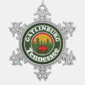 ガトリンバーグテネシー素晴らしスモーキーマウンテンズスモッキー スノーフレークピューターオーナメント (正面)