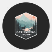 ガトリンバーグテネシー素晴らしスモーキー山脈ハイキング ラウンドシール (正面)