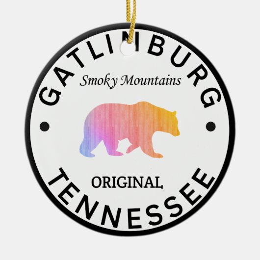 ガトリンバーグテネシー素晴らしスモーキー山脈 セラミックオーナメント (正面)