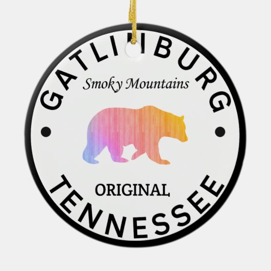 ガトリンバーグテネシー素晴らしスモーキー山脈 セラミックオーナメント (裏面)