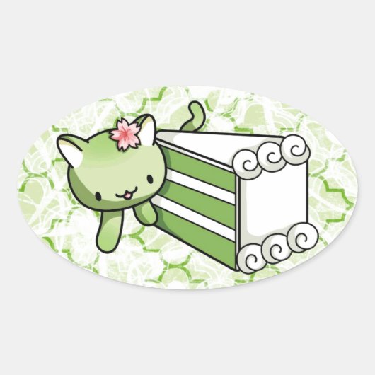 ガトーマッカ子猫 楕円形シール (正面)
