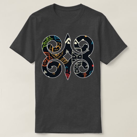 ガナアクアンアディンクラアンカラパターン Tシャツ (デザイン正面)