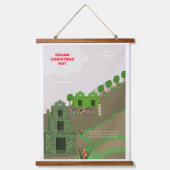 ガナクリスマスハットウッドトップウォールタペストリー 吊り下げ型タペストリー (正面)