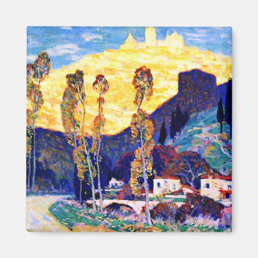 ガニョン – 夕べ，シエナ – 有名絵画な マグネット (正面)