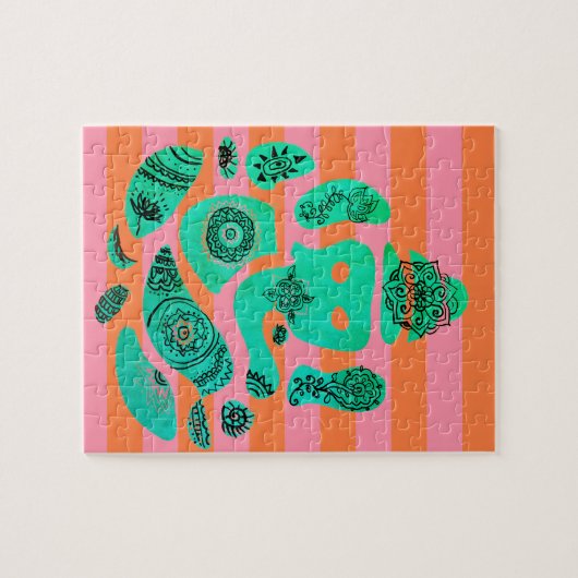 ガネシャとストライプパズル ジグソーパズル (横)