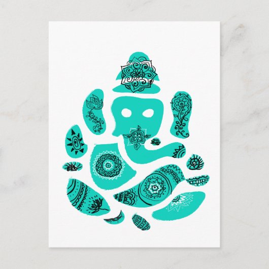 ガネシャエレファントインディアポストカード ポストカード (正面)