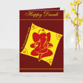 ガネシャディワリ挨拶 カード (黄色い花)