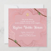 ガネシュとのベビーガールのためのムンダン式招待状 招待状 (裏面)