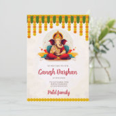 ガネシュチャトゥルティ招待状ガネシュダルシャンカード 招待状 (スタンド正面)