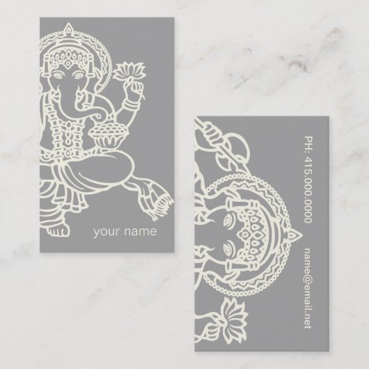 ガネシュヨガスタジオ 名刺 (正面/裏面)