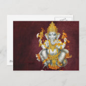 ガネシュ公ヒンドゥー教の神 ポストカード (正面/裏面)