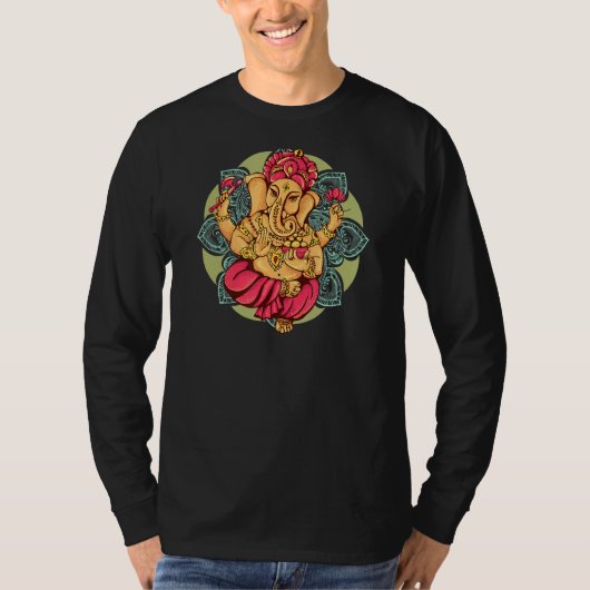 ガネシュ公ヒンドゥー教の神 Tシャツ (正面)