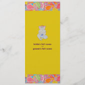 ガネシュ結婚式 プログラムイエロー プログラム (裏面)