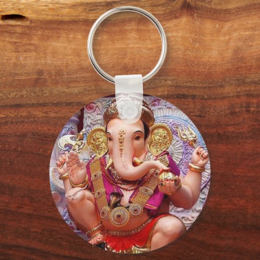 ガネシュ・ガネシャ・ヒンズー教インドのアジアゾウ神 キーホルダー (正面)
