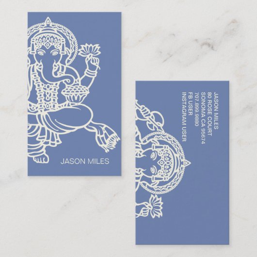 ガネシュ・ヒンドゥー教神ヨガまたは瞑想インストラクター 名刺 (正面/裏面)