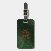 ガネッシュエレファントマンダラオレンジグリーンヨガアジア ラゲッジタグ (正面縦)