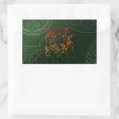 ガネッシュエレファントマンダラオレンジグリーンヨガアジア 長方形シール (バッグ)