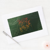 ガネッシュエレファントマンダラオレンジグリーンヨガアジア 長方形シール (封筒)