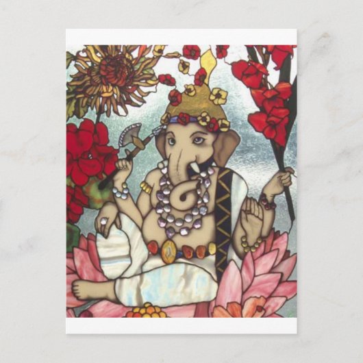 ガネッシュステンドグラス12 FEB 2014.jpg ポストカード (正面)