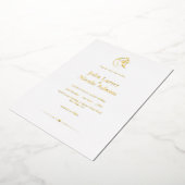 ガネッシュ・ラクシュミ・シュリ・ミニマリスト・ヒンズー結婚ズ卿 箔招待状 (回転した状態)