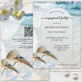 ガネットビーチQRコード婚約パーティ 招待状