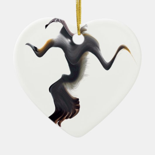 ガネット抽象芸術海鳥 セラミックオーナメント (正面)