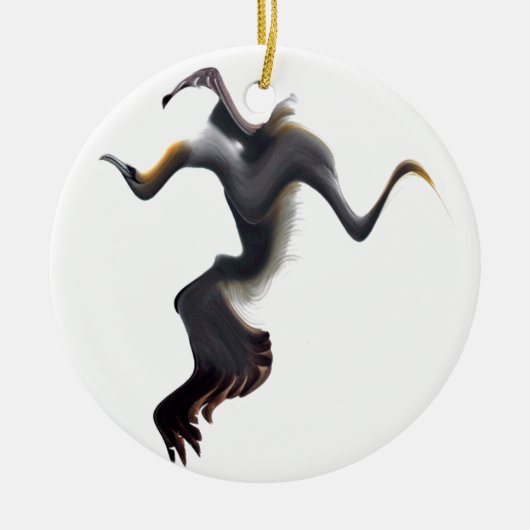 ガネット抽象芸術海鳥 セラミックオーナメント (正面)