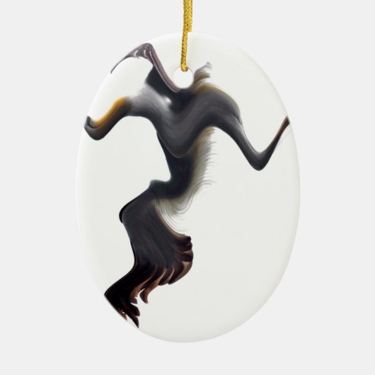 ガネット抽象芸術海鳥 セラミックオーナメント (正面)