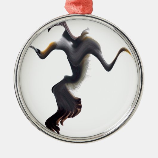 ガネット抽象芸術海鳥 メタルオーナメント (正面)