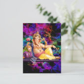 ガネーシャのグリーティングカード、ステッカー、ポストカード ポストカード (スタンド正面)