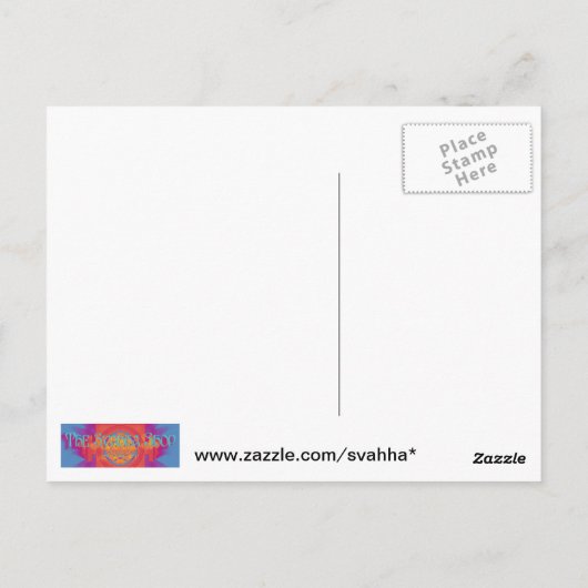 ガネーシャのグリーティングカード、ステッカー、ポストカード ポストカード (裏面)
