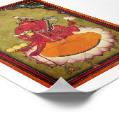 ガネーシャは蓮を投げ出そうとしている ポスター (角)