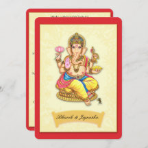 ガネーシャインディアン結婚式招待状