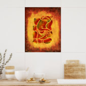 ガネーシャグランジ絵画- ポスター (キッチン)