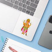 ガネーシャステッカーとキーリングのセット シール (ノートパソコンとiPhone)