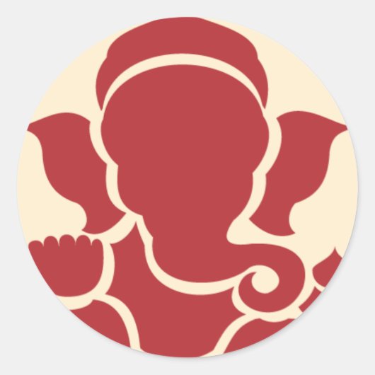 ガネーシャステッカー2 ラウンドシール (正面)